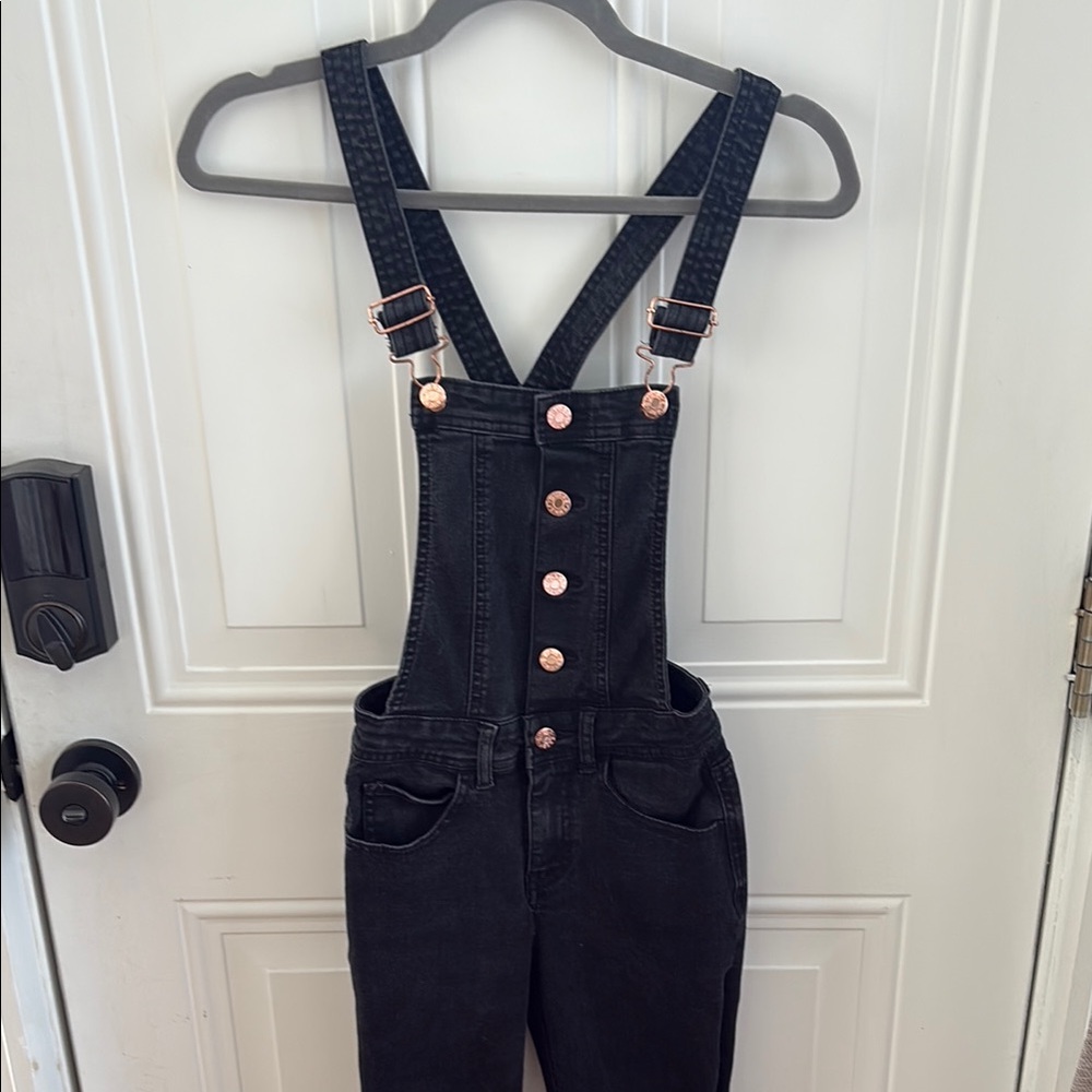 Guess Black Denim Overalls